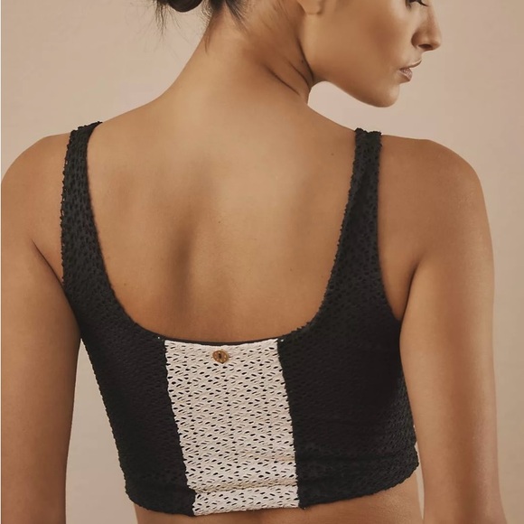 Anthropologie Palmacea Kira Black and White Textured Crop Top - Picture 2 of 4